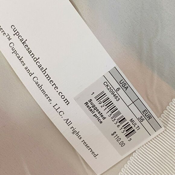 Cupcakes and Cashmere Pippa Multi Stripe A-Line Midi Skirt Women's Size 6 - Picture 9 of 10